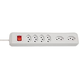 Prise multiple brennenstuhl® cleverLINE, 4+2 fois, jusqu'à 2300 W, avec interrupteur éclairé, IP20, longueur du câble 2 m, plastique, blanc