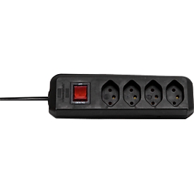 Prise multiple brennenstuhl® cleverLINE, 4x, jusqu'à 2300 W, avec interrupteur éclairé, IP20, longueur du câble 1,5 m, plastique, noir