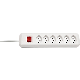 Prise multiple brennenstuhl® cleverLINE, 6x, jusqu'à 2300 W, avec interrupteur éclairé, IP20, longueur du câble 2 m, plastique, blanc