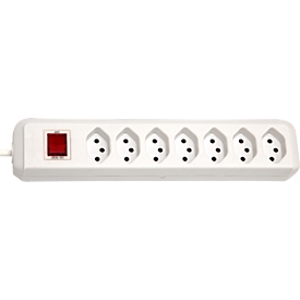 Prise multiple brennenstuhl® cleverLINE, 7x, jusqu'à 2300 W, avec interrupteur éclairé, IP20, longueur du câble 2 m, plastique, blanc