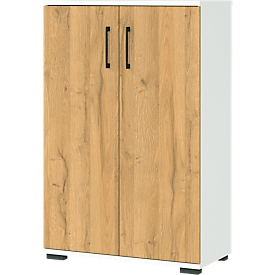 Profi 2.0 archiefkast, 2 legborden, 3 OH, B 800 x D 400 x H 1230 mm, Grandson eiken/wit