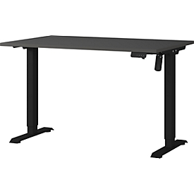 Profi 2.0 desk, electrically height-adjustable, W 1200 x D 800 x H 710 - 1190 mm, graphite/black