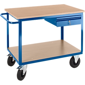 Profi workbench on castors with drawers, 1250 x 700 x 950 mm