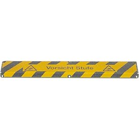Profilé pour nez de marche, 30 x 110 x 660 mm, noir/jaune, « Vorsicht Stufe » (« Attention à la marche »)