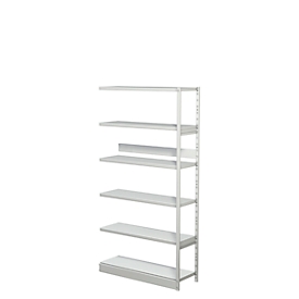 PROGRESS 500 T complete shelving unit, additional module, without rear wall, H 1900 x W 950 x D 340 mm