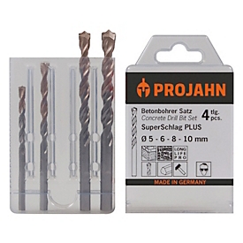 Projahn Forets à pierre et béton SuperSchlag PLUS, 4 pièces, queue 6 pans, Ø 5-6-8-10 mm, cassette