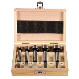 Projahn Forstnerbohrer ECO, 5-teilig, Ø 15-20-25-30-35 mm, zylindrischer Schaft Ø 8/10 mm, Gesamtlänge 120 mm