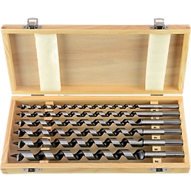 Projahn grondboorset, staal, 6-delig, Ø 10-20 mm, lengte 320 mm, in houten kist, rechte schacht