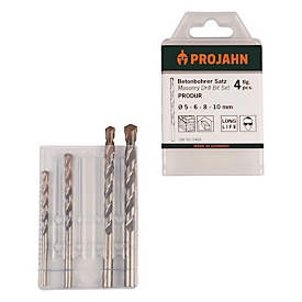 Projahn Hammerbohrer-Set PRODUR, 4-teilig, zylindrischer Schaft, Ø 5-6-8-10 mm, 158 mm Gesamtlänge