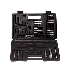 Projahn Handgewindebohrer-Set, HSS-G, 23-teilig, M3–M12, DIN 352, mit Windeisen, Werkzeughalter und Gewindeschablone