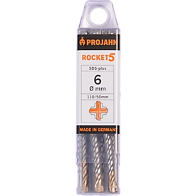 Projahn Jeu de forets à marteau ROCKET 5, acier, SDS-plus, Ø 5 mm x 110 mm, paquet de 5