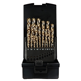 Projahn Jeu de forets hélicoïdaux BASIC, HSS-Co, 25 pièces, Ø 1-13 mm / pas de 0,5 mm, en cassette plastique