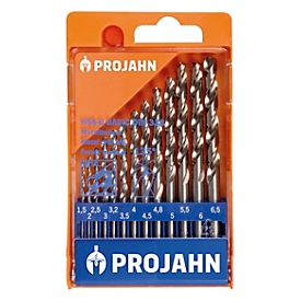 Projahn Jeu de forets hélicoïdaux BASIC, HSS-G, 13 pièces, Ø 1,5-6,5 mm / pas de 0,5 mm, cassette plastique