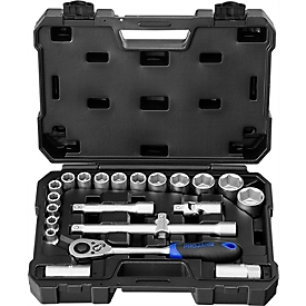 Projahn PROFICRAFT dopsleutelset, 22-delig, 1/2" aandrijving, 48-tands ratel, kunststof koffer