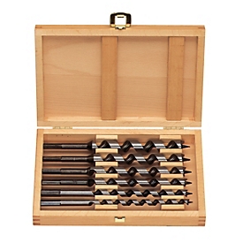 Projahn Schlangenbohrer-Set, CV-Stahl, 6-teilig, 6-kant Schaft, Ø 10-12-14-16-18-20 mm, Länge 230 mm, in Holzkassette