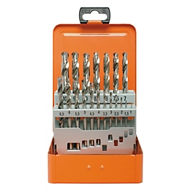 Projahn Spiralbohrer-Set ECO, HSS-G, 19-teilig, Ø 1–10 mm / 0,5 mm Schritte, in Bohrerkassette