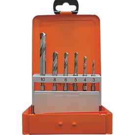 Projahn Spiralbohrer-Set, HSS-G, 6-teilig, 1/4" 6-kant Schaft, Ø 3-4-5-6-8-10 mm, in Bohrerkassette