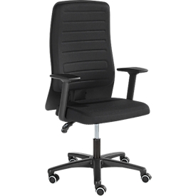 Prosedia bureaustoel ECCON plus-3, met armleuningen, permanent contact, vlakke zitting, 3D-rugleuning, zwart/zwart