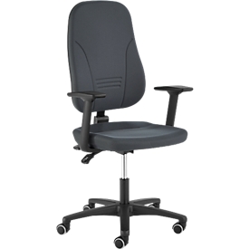 Prosedia bureaustoel Younico plus 3, met armleuningen, permanent contact, kuipzitting, 3D-rugleuning, antraciet/antraciet 