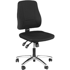 Prosedia bureaustoel YOUNICO PLUS 8, synchroonmechanisme, zonder armleuningen, halfhoge rugleuning, aluminium gepolijst/zwart