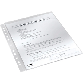 Prospekthüllen A4 LEITZ® CombiFile, Lochrand einklappbar, dokumentenecht, bis zu 40 Blatt, 5 Stück, klar
