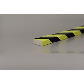 Protección de superficies tipo D, rollo de 5 m, amarillo/negro, fluorescente de día