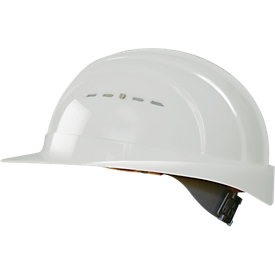 Protective helmet EuroGuard I/79 4-G, high pressure polyethylene, DIN EN 397, white, with 4-point webbing, ventilation
