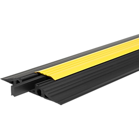 Protège-câbles EHA Vario, partie centrale amovible, pour intérieur et extérieur, L 1000 mm, noir/jaune