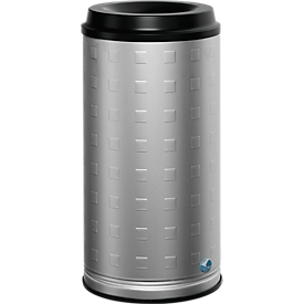Prullenbak - geëloxeer aluminium - Ø 250 x H 500 mm - 20 liter - antiekzilver