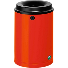 Prullenmand - gegalvaniseerd staal - 15 L - met wandbevestiging - afsluitbaar - rood