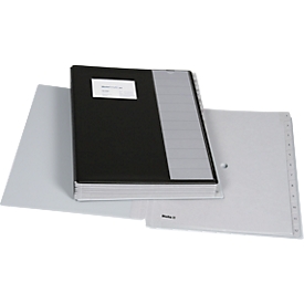 Pupitre Biella Pronto, pour DIN A4, numérique 1-12, L 330 x l 280 x H 32 mm, vinyle, noir