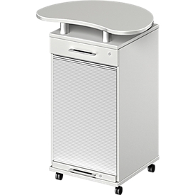 Pupitre mobile TETRIS WOOD - L 822 x P 580 x H 1118 mm - gris clair - notre marque Schäfer Shop Genius