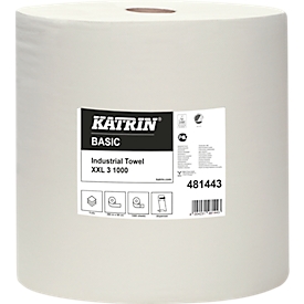 Putzpapier KATRIN XXL3, 3-lagig, Tuchgröße ca. 380 x 380 mm, weiß, 1 Rolle mit 1000 Tüchern