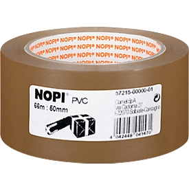 Pvc-verpakkingstape Nopi 572155, bruin, 50 mm, 6 rollen