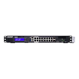 QNAP QGD-1600P - Switch - Smart - 4 x 10/100/1000 (PoE++) + 10 x 10/100/1000 (PoE+) + 2 x Kombinations-Gigabit-SFP (PoE+) - an Rack montierbar - PoE++ (370 W)