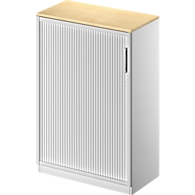 Querrollladenschrank TETRIS SOLID, 3 OH, B 800 mm, inkl. 19 mm Abdeckplatte, Ahorn/weißalu