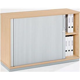 Querrollladenschrank Tetris Wood, 2 OH, abschliessbar, mit Sockel, B 1200 x T 421 x H 800 mm, Ahorn-Dekor 