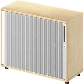 Querrollladenschrank TETRIS WOOD, 2 OH, B 1000 mm, Höhe inkl. Gleiter, Ahorn-Dekor