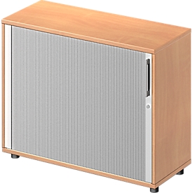 Querrollladenschrank TETRIS WOOD, 2 OH, B 1000 mm, Höhe inkl. Gleiter, Buche-Dekor