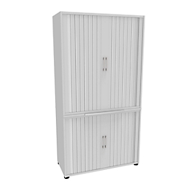 Querrollladenschrank, zweiteilig, B 1000 mm, 5 OH, weiß