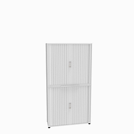 Querrollladenschrank, zweiteilig, B 1200 mm, 6 OH, weiß