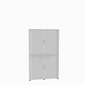 Querrollladenschrank, zweiteilig, B 1350 mm, 6 OH, weiß