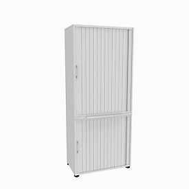 Querrollladenschrank, zweiteilig, B 800 mm, 5 OH, weiß