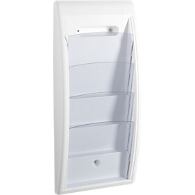 Quickfit brochure wall holder, 4 compartments, DIN A4, white
