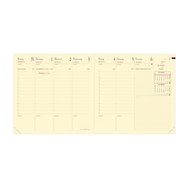Quo Vadis Agenda Executif Prestige 2026, semainier, 16x16 cm, papier Clairefontaine, reliure cousue, certifié PEFC 70%.