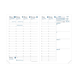 Quo Vadis agenda / organiseur 2026, vue hebdomadaire, papier Clairefontaine, 160 pages, 10x15 cm, certifié PEFC 70%.