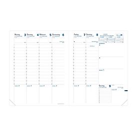 Quo Vadis Agenda Trinote contenu de remplacement 2027, agenda semainier, papier Clairefontaine, 18x24 cm, PEFC 70%, reliure cousue