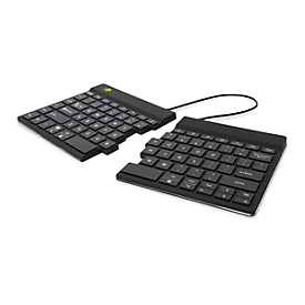 R-Go Clavier ergonomique R-Go Split Break avec logiciel de pause - clavier ergonomique divisé - QWERTY (US) - bluetooth - noir - Sans fil - Bluetooth - Commutateur de touche « ciseaux » - QWERTY - Noir