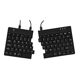 R-Go Clavier ergonomique R-Go Split Break v2 avec logiciel de pause - clavier ergonomique divisé - QWERTY (US) - Filaire - noir - Mini - Avec fil - USB - Commutateur de touche « ciseaux » - QWERTY - Noir