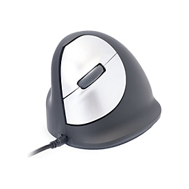 R-Go Souris Ergonomique R-Go HE Break avec logiciel de pause - gaucher - grand (longueur de la main > 185 mm) - filaire - noir - Gauche - Conception verticale - USB Type-A - 3500 DPI - Noir